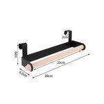 Imagen de Portarollo p/puerta Negro/Madera 26x6.5cm