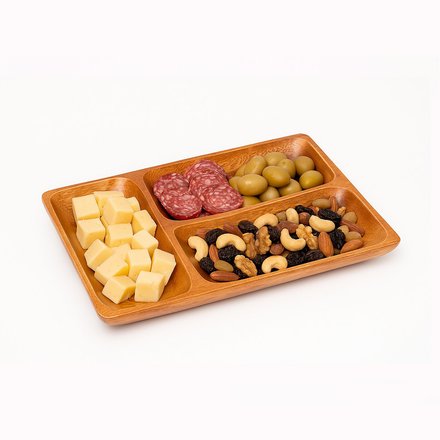 Imagen de COPETINERO Rectangular 3 Divisiones Madera 30x20/3cm h