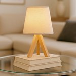 Imagen de LAMPARA Tripode Madera c/Pantalla 34.5cm H