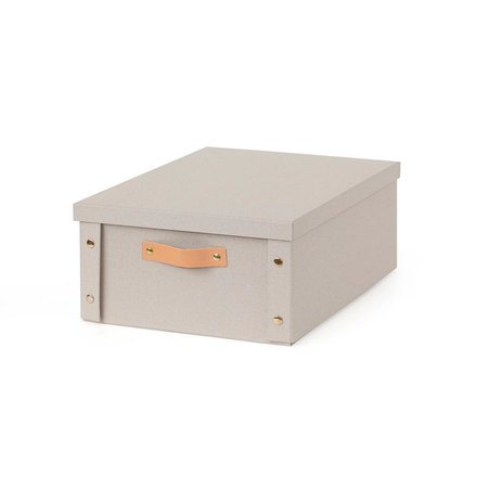 Imagen de CAJA Organizadora c/Asas y Tapa Tela Crema 33x40x17cm h