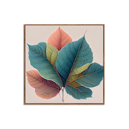 Imagen de CUADRO Canvas 40x40cm Marco HOJA POPLAR 1