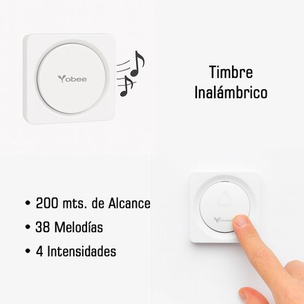 Imagen de TIMBRE Inalambrico Boton Blanco