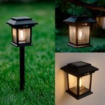 Imagen de FAROL Solar c/Sensor c/Pincho Negro 12x12x14cm H