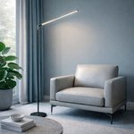 Imagen de Lampara de Pié LED 14w Cane Negra 150cm H