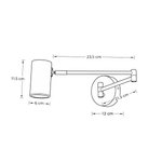 Imagen de Aplique LED 5w Cálido Articulado Negro Ø12x46cm Largo