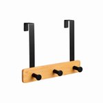 Imagen de Perchero para Puerta 3 Ganchos Negro Bambú 21cm Prof.