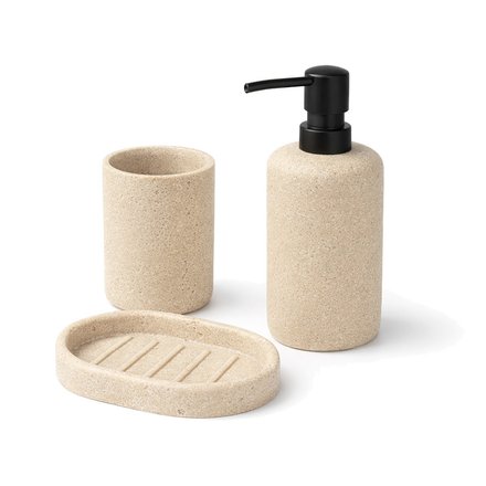 Imagen de Set de Baño 3 Piezas Sahara Polyresina Beige