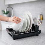 Imagen de Escurridor de platos p/Pileta Negro-Acero 29-49x20x12.5cm