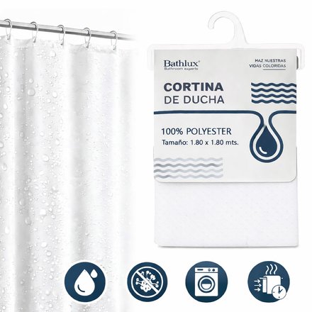 Imagen de Cortina Premium Teflón Blanca 180x180cm