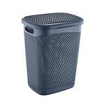 Imagen de CESTO de Ropa Plastico Simil Rattan 55Lts Gris 45x39x57cm H