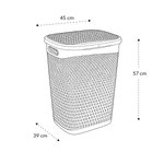 Imagen de CESTO de Ropa Plastico Simil Rattan 55Lts Gris 45x39x57cm H