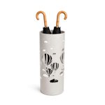 Imagen de PARAGÜERO Metálico c/Diseño Nube/Gotas Ø20x49cm H Blanco o Negro