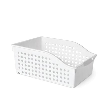 Imagen de CANASTO Calado c/Ruedas Blanco 30x20x13cm