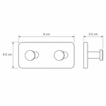 Imagen de Percha Adhesiva 2 Ganchos Negro Bambú 9x4.5x3.5cm Prof