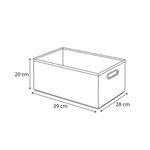 Imagen de CESTO Organizador Rectang. c/Asas Gris Grande 39x28x20cm H