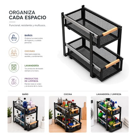 Imagen de Organizador de Mueble  2 Niveles Canastos Telescópicos