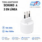 Imagen de TOMA Adaptador Schucko a 3 en linea Blanco MIG