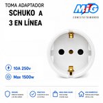 Imagen de TOMA Adaptador Schucko a 3 en linea Blanco MIG
