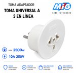 Imagen de TOMA Adaptador Universal a 3 en linea Blanco MIG