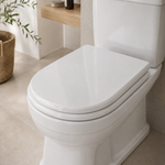 Imagen de TAPA WC Blanco Madera Laqueada Herraje Metal Cuadrada