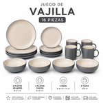 Imagen de JUEGO de Vajilla Ceramica 16Pzas Gris