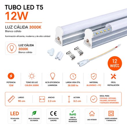 Imagen de ARTEFACTO LED T5 12w Cálido 90cm Dense