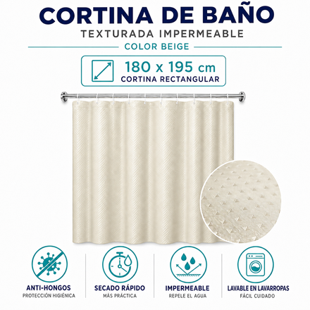 Imagen de Cortina 180x195 Beige Punto Diam.