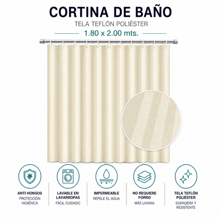 Imagen de CORTINA Rayas Beige 180x200cm