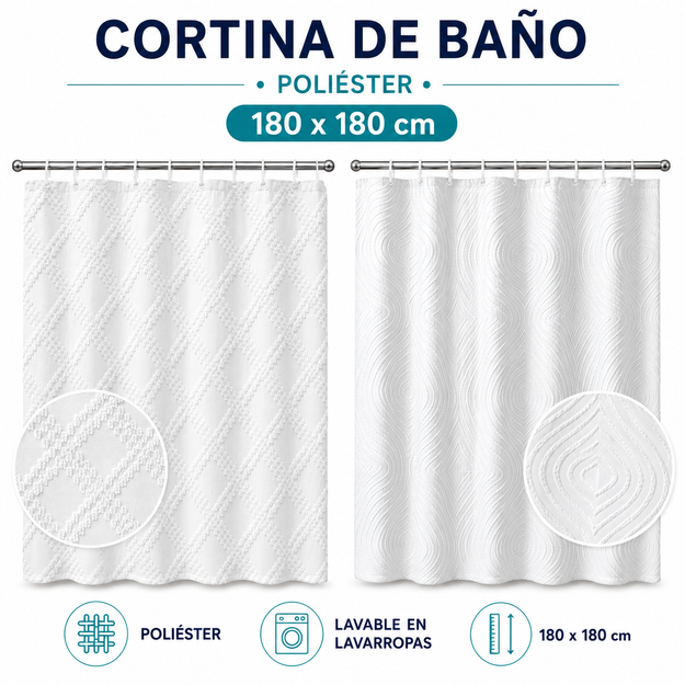 Imagen de CORTINA Blanca JAQUARD 180cm