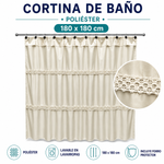 Imagen de CORTINA Beige 1.80mts c/punt. c/forro 100%Pol