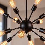 Imagen de COLGANTE Sputnik 12 Luces E27 Negro 77cm Ø / 80cm h / 120cm h
