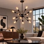Imagen de COLGANTE Sputnik 12 Luces E27 Negro 77cm Ø / 80cm h / 120cm h