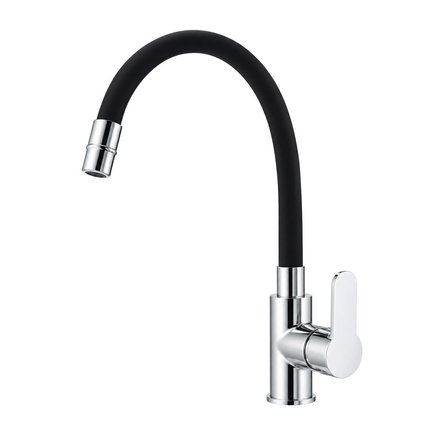 Imagen de MEZCLADORA de Mesada Pico Flexible Negro 35mm