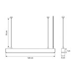 Imagen de COLGANTE Led 36w Neutro Lineal Negro Neutro 120cm
