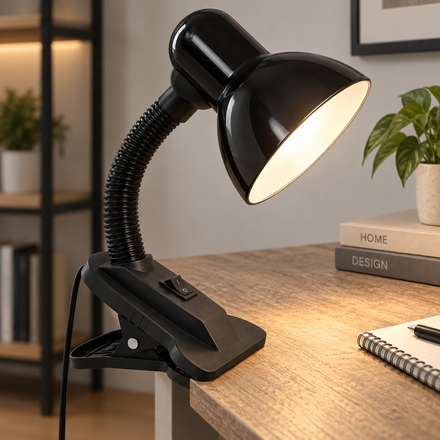 Imagen de Lampara Pinza ECO Negra 22cm h