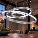 Imagen de Colgante LED Serena Tryo 92W Frio Nickel Ø80/Ø60/Ø40 100cm h