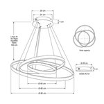 Imagen de Colgante LED Serena Tryo 92W Frio Nickel Ø80/Ø60/Ø40 100cm h