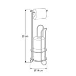 Imagen de Portarollo de Pie c/Reserva Cromado Base Ø14 / 50cm h