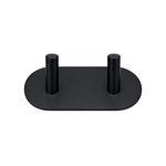 Imagen de PERCHA Adhesiva 2 Ganchos Acero Negro 9.6x4.8x3cm Prof