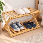 Imagen de ESTANTERIA Organizadora Madera Bambú 2 Niveles 50*25*25cm