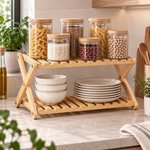 Imagen de ESTANTERIA Organizadora Madera Bambú 2 Niveles 50*25*25cm