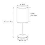 Imagen de Lampara de Mesa Acero c/Pantalla H: 40 cm