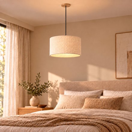 Imagen de COLGANTE 1 Luz E27 Plush Blanco Ø 33cm