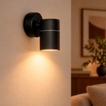 Imagen de APLIQUE 1 Luz GU10 Unidireccional IP44 Negro Ø5.5x11cm H