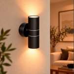Imagen de APLIQUE 2 Luces Gu10 Bidireccional IP44 Negro Ø5.7x15.5cm H