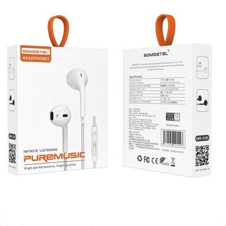 Imagen de AURICULARES SOMOSTEL CON ENTRADA TIPO C WHITE