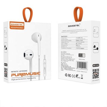 Imagen de AURICULARES SOMOSTEL CON ENTRADA TIPO C WHITE