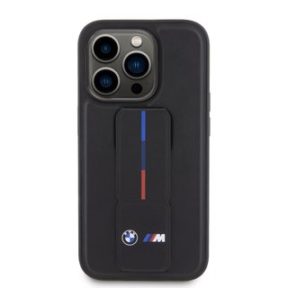 Imagen de FUNDA BMW IPHONE 15 PRO PU LEATHER BLACK GRIP 1950