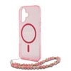 Imagen de FUNDA GUESS IPHONE 16 MAGSAGE CASE GLITTER WITH BEADS STRAP PINK 8258