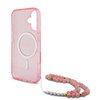 Imagen de FUNDA GUESS IPHONE 16 MAGSAGE CASE GLITTER WITH BEADS STRAP PINK 8258